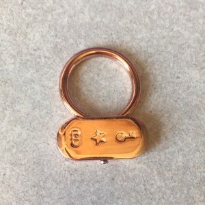 WW keychain zipper pull bag tag rose gold color